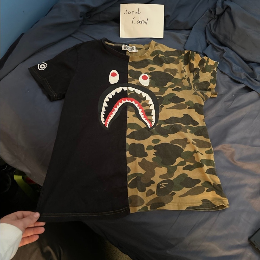 Men's Black and Camo Graphic Tee